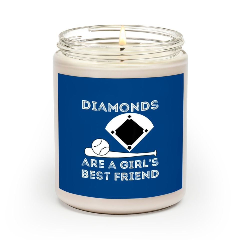 Diamonds Are A Girl's Best Friend - Baseball & Softball Fan Scented Candles