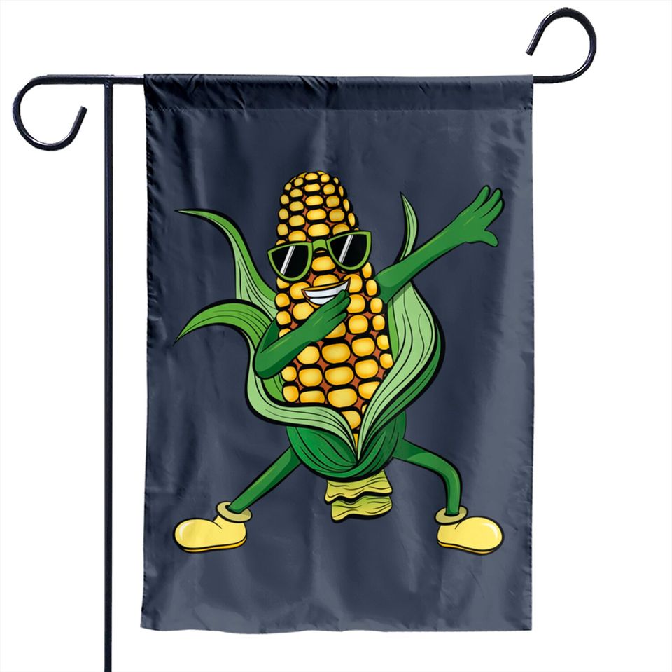 Cartoon Corn Garden Flags Dabbing Corn Cob | Dancing Corn Farm Farmer