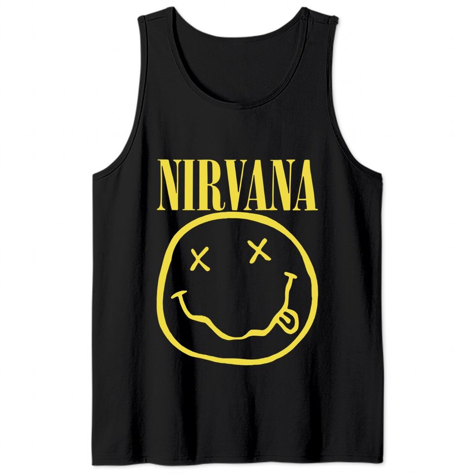 Nirvana Unisex Pullover Tank Tops: Yellow Smiley