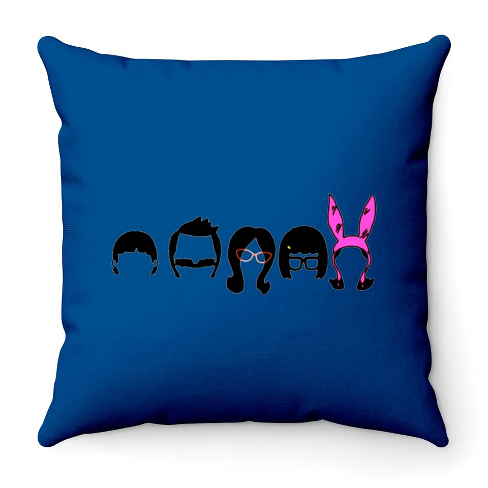 Bobs-Burgers Belcher Line Up Throw Pillows