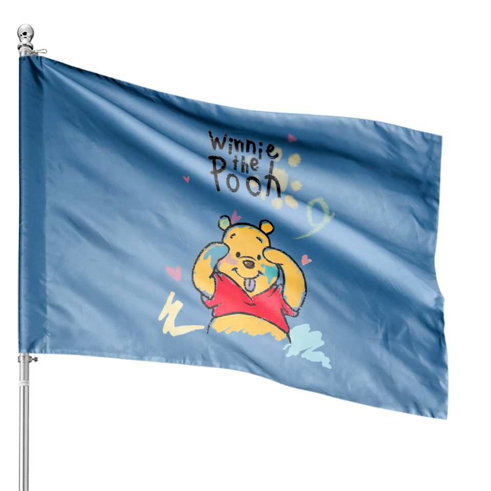 Lovely Pooh With Color House Flags, Pooh Bear House Flags, Pooh Disney House Flags, Disney Matching House Flag, Disney Trip House Flags, Gifts Idea