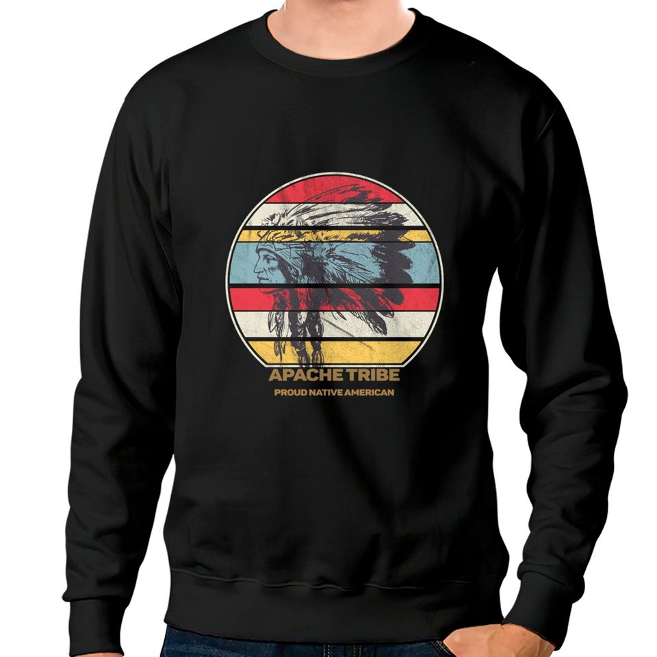 Apache Tribe Native American Indian Proud Retro Sunset - Apache - Sweatshirts