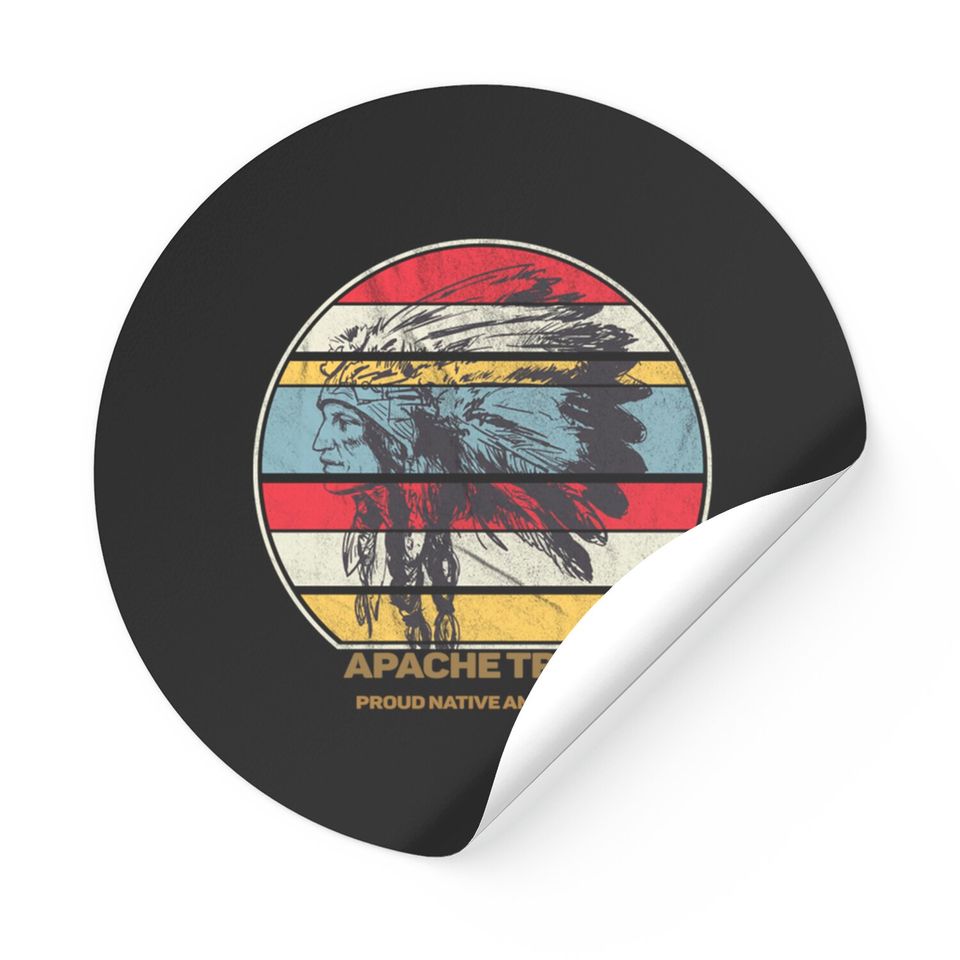 Apache Tribe Native American Indian Proud Retro Sunset - Apache - Stickers