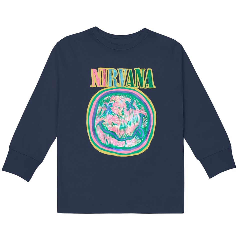 Vintage Nirvana Smile Logo  Kids Long Sleeve T-Shirts, Nirvana  Kids Long Sleeve T-Shirts, Rock Band  Kids Long Sleeve T-Shirts