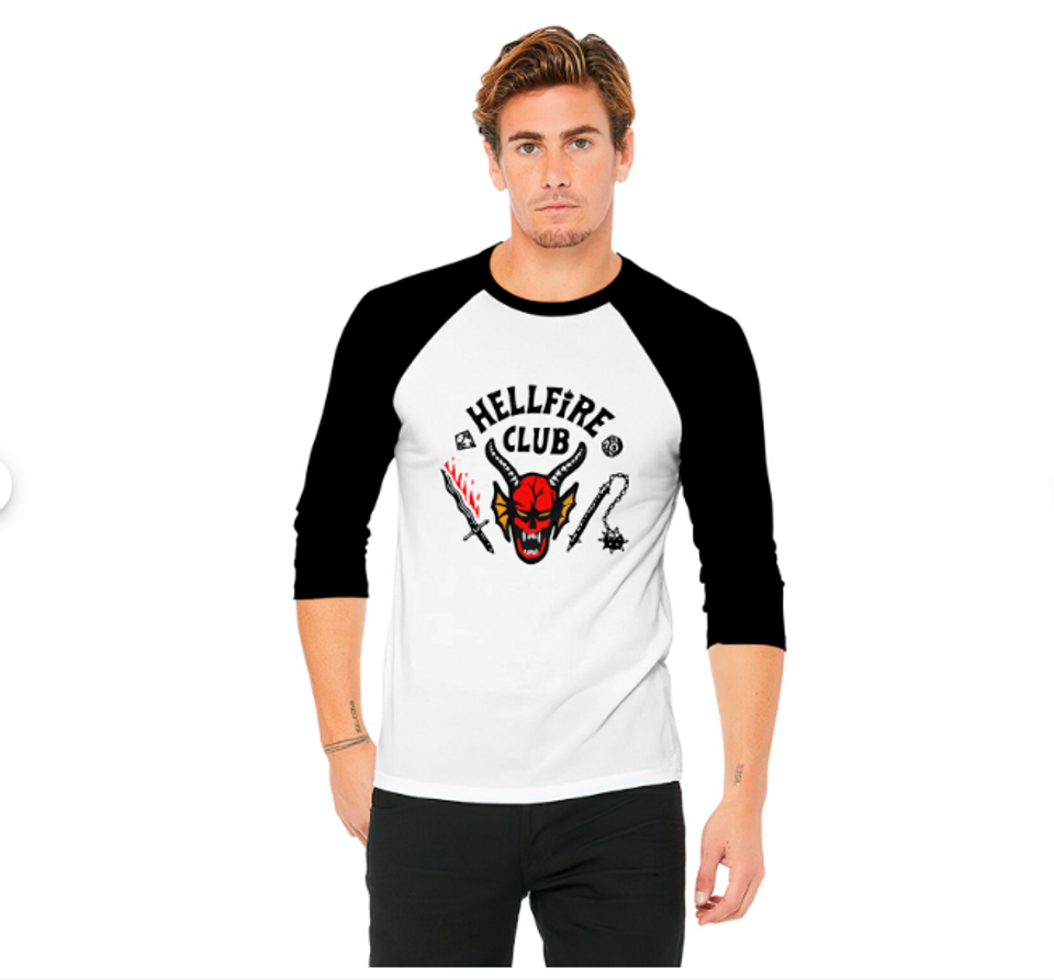 Original stranger Things Season 4 Hellfire Club Baseball Tee