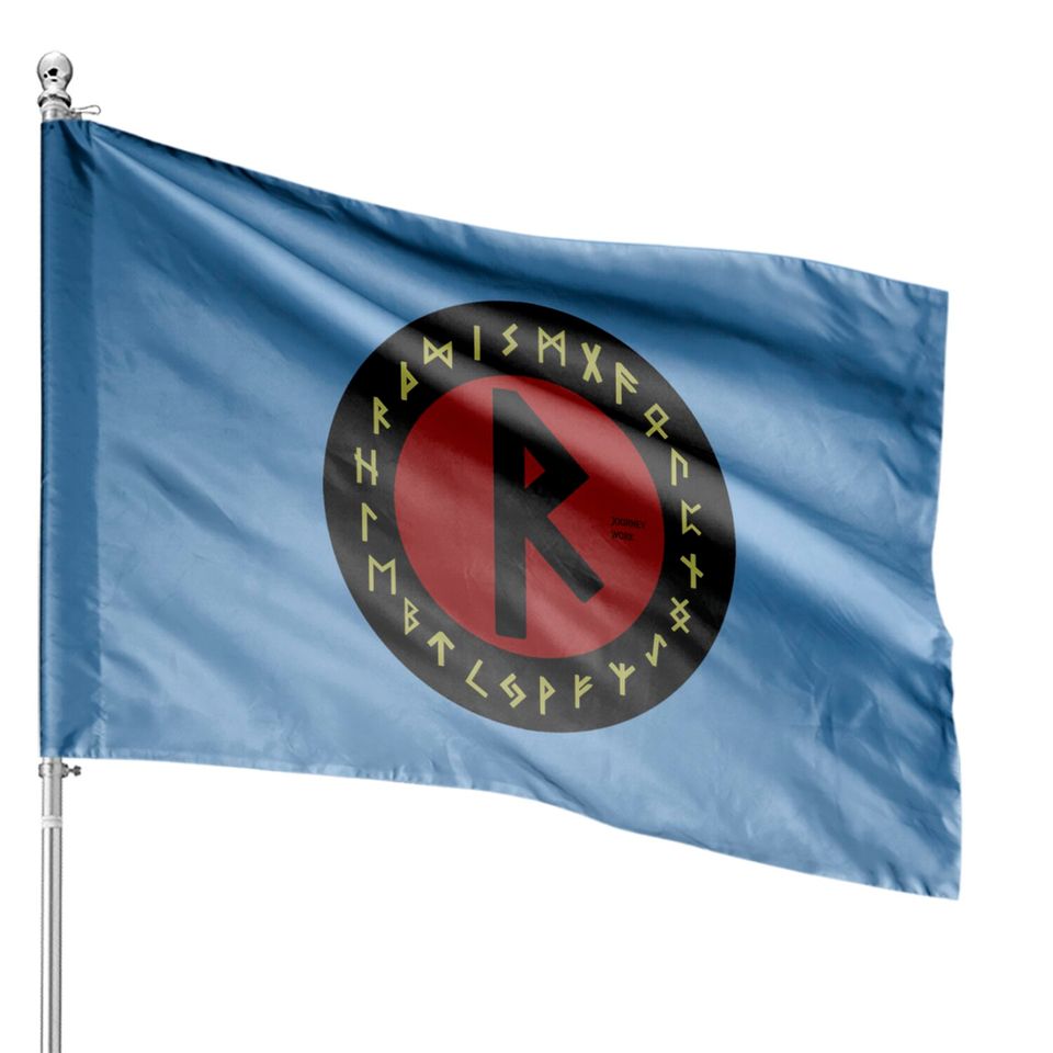 Red Raidho Futhark Rune | Pagan | Viking Symbol House Flags