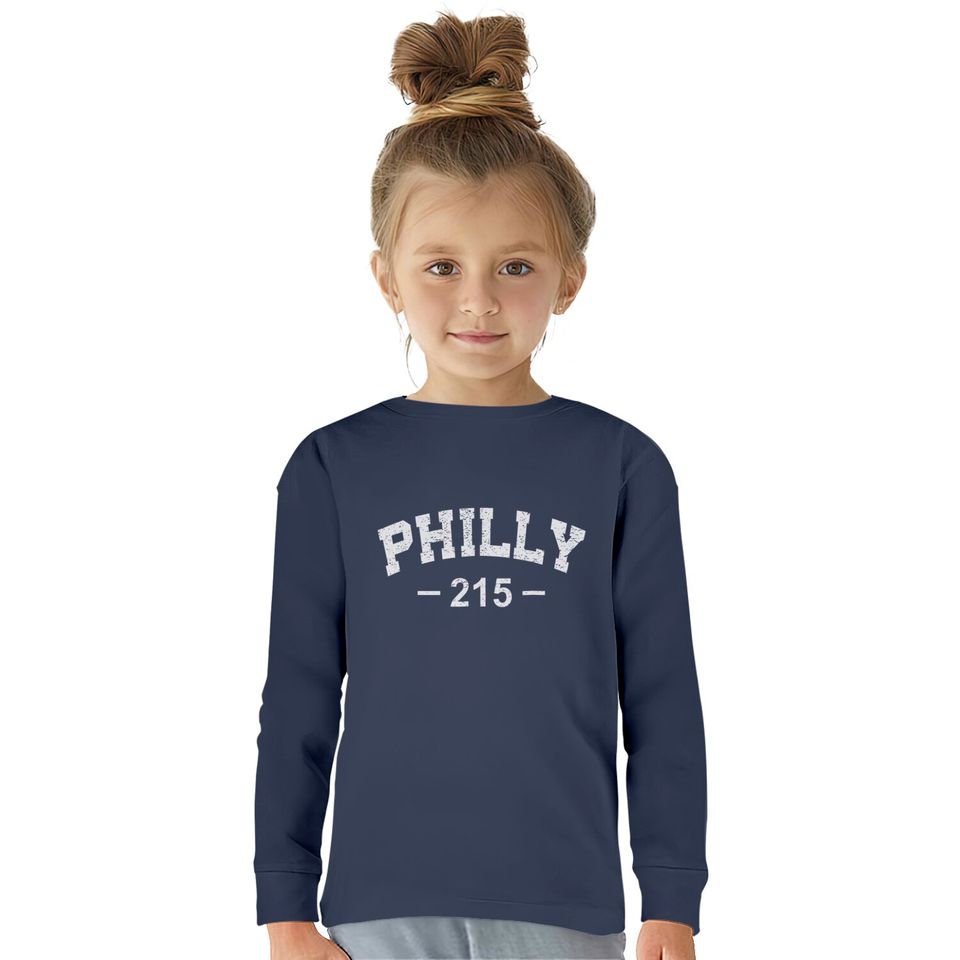 Philly 215 T Retro Vintage Gift Men Women Kids  Kids Long Sleeve T-Shirts