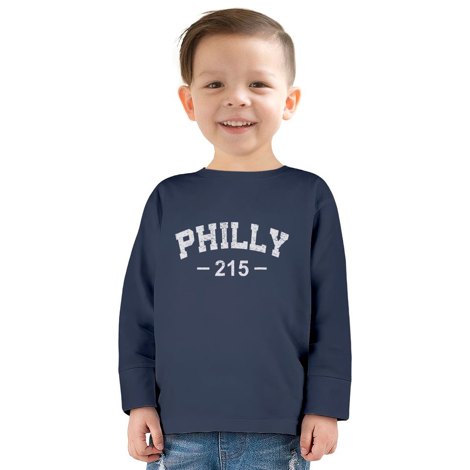 Philly 215 T Retro Vintage Gift Men Women Kids  Kids Long Sleeve T-Shirts