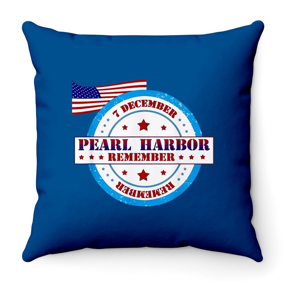 Pearl Harbor Remembrance Day Logo Throw Pillows