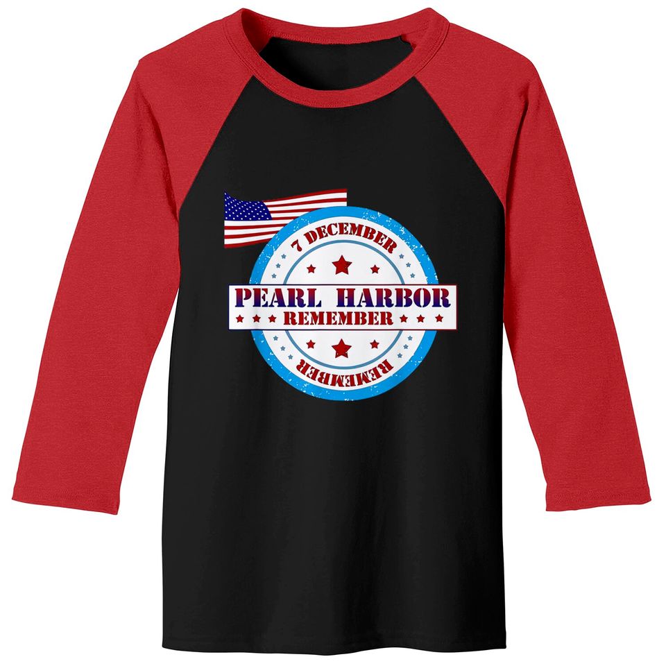 Pearl Harbor Remembrance Day Logo Baseball Tees