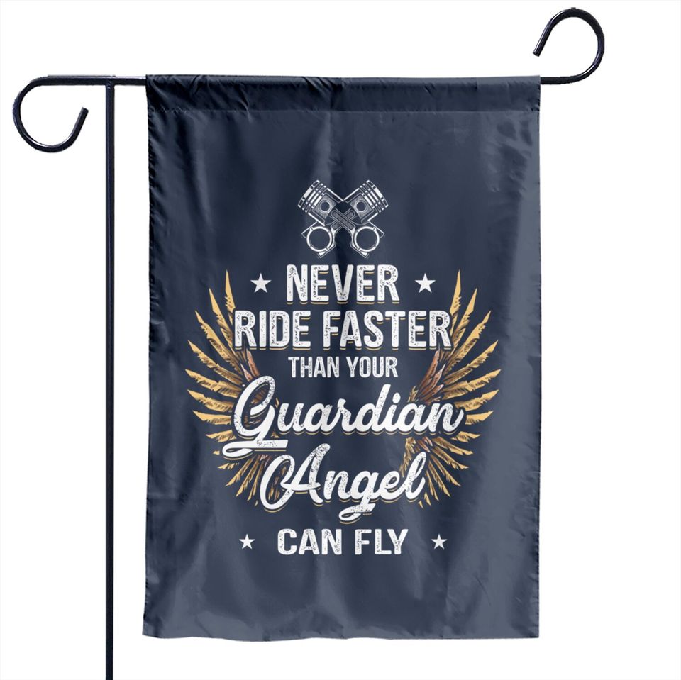 Motorcycle Biker Bell Guardian Angel Christian Bik Garden Flags