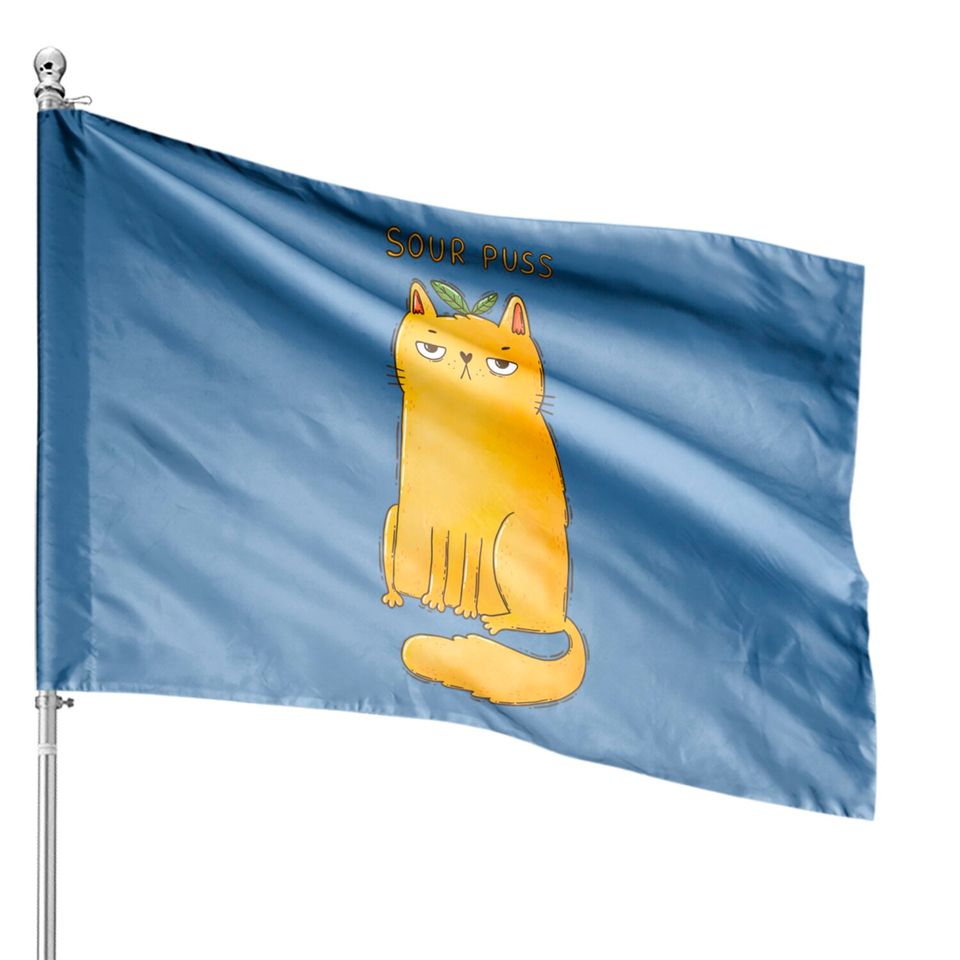 Sour Puss - Cat - House Flags