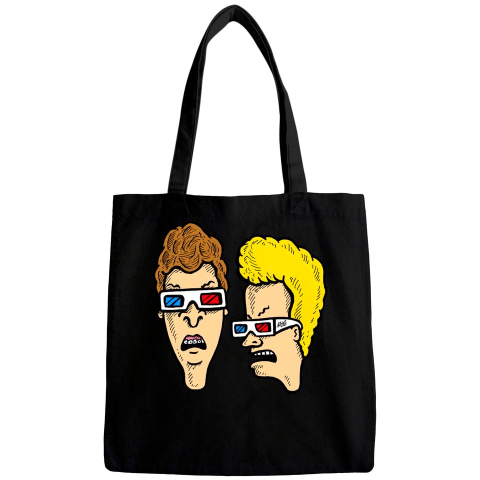Beavis and Butthead - Dumbasses in 3D - Beavis And Butthead Wearing 3d Glasses - Bags