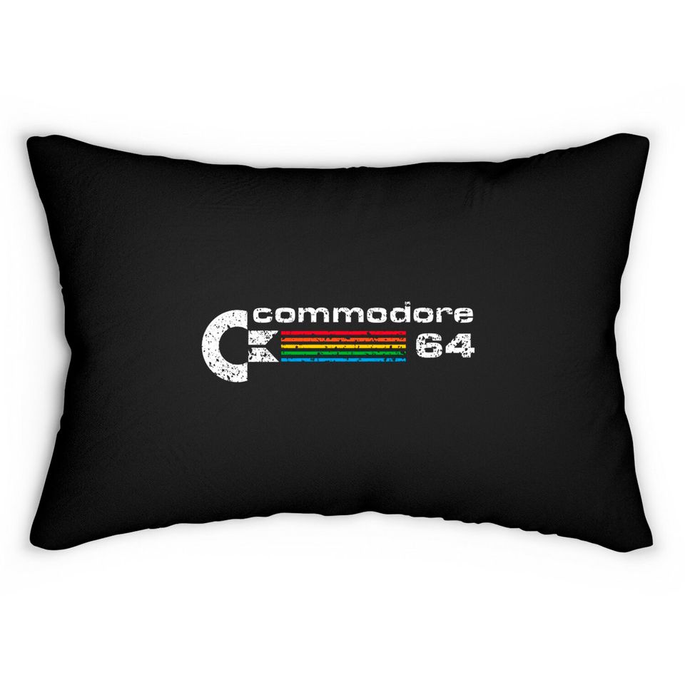 Commodore 64 Retro Computer distressed - Commodore 64 - Lumbar Pillows