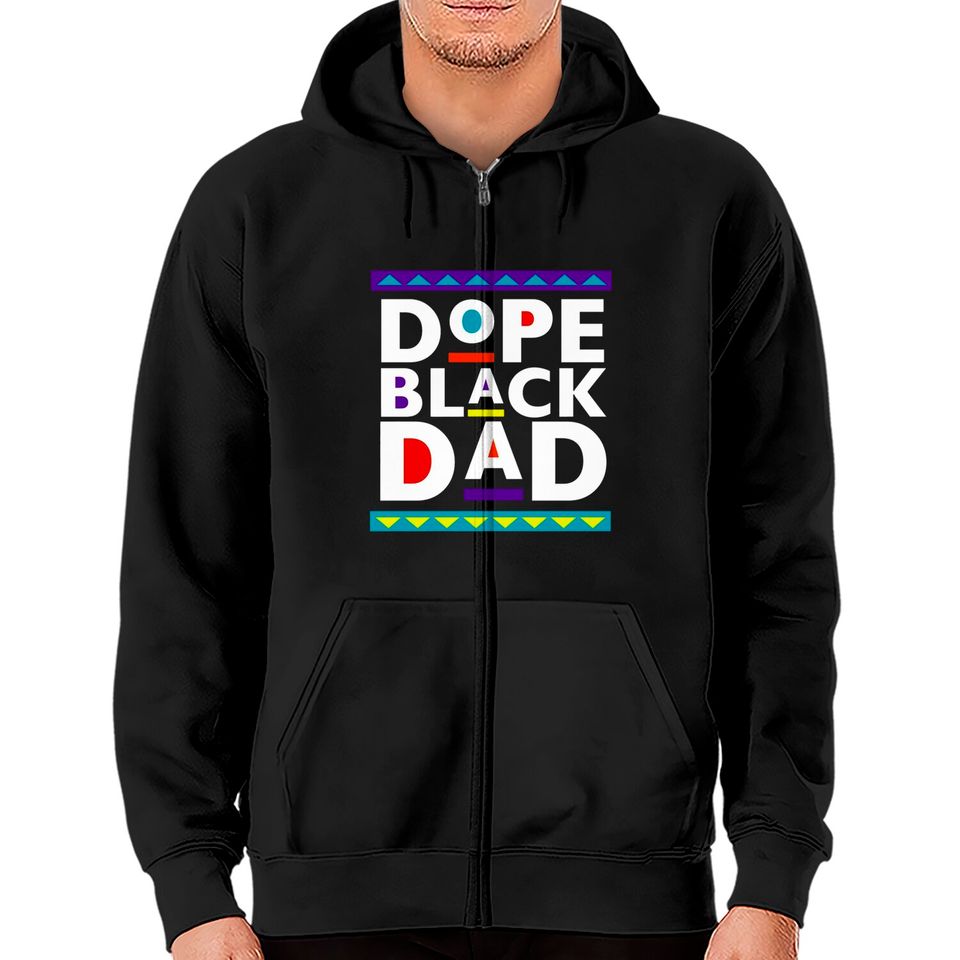 Dope Black Dad Zip Hoodies, Father's Day Zip Hoodies