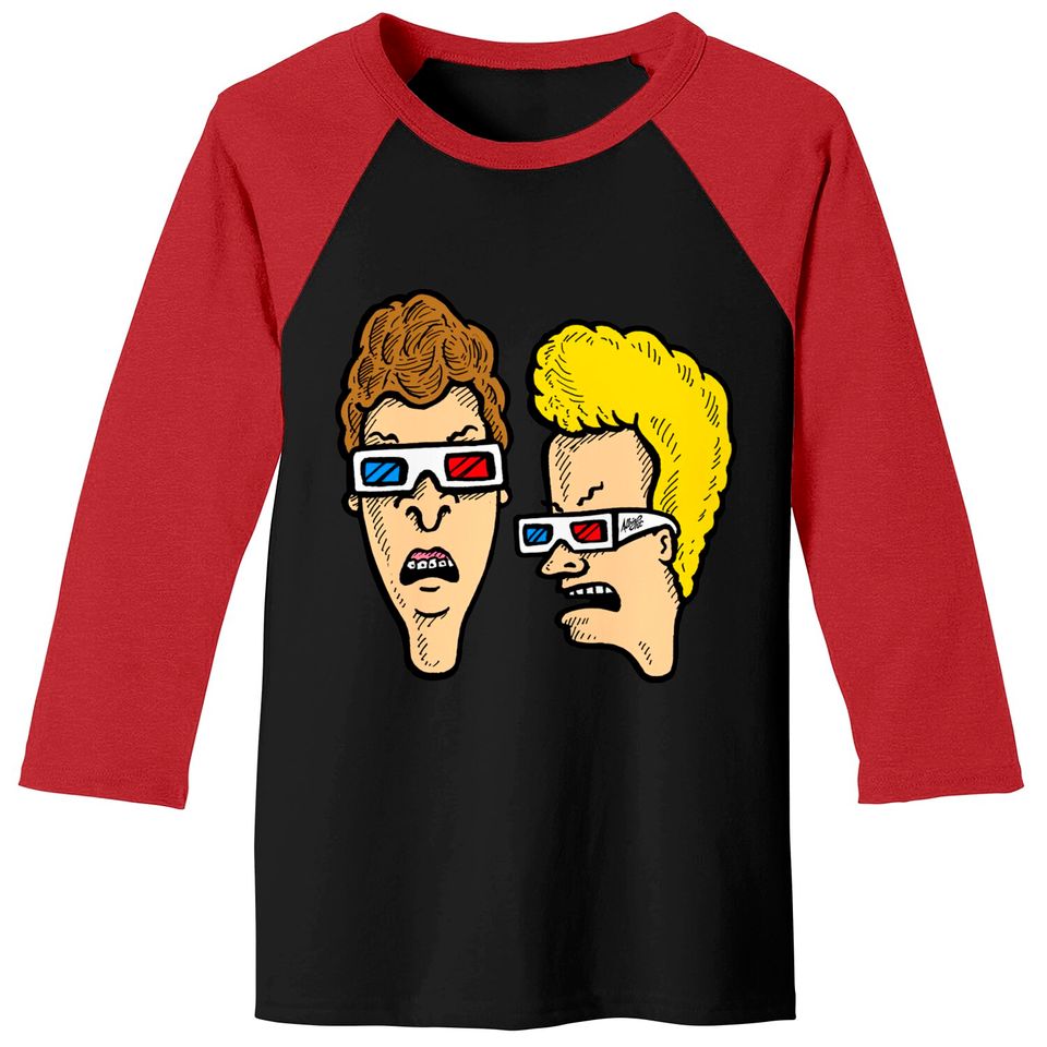 Beavis and Butthead - Dumbasses in 3D - Beavis And Butthead Wearing 3d Glasses - Baseball Tees