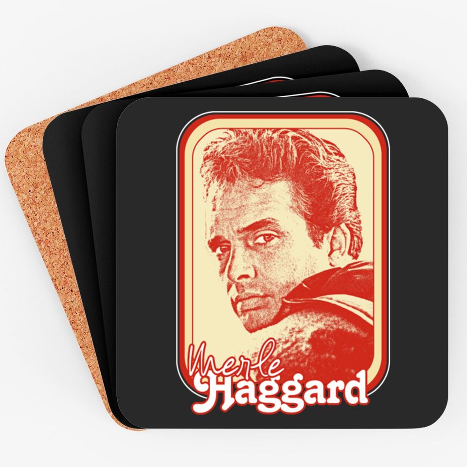 Merle Haggard /// Retro Style Country Music Fan Gift - Merle Haggard - Coasters