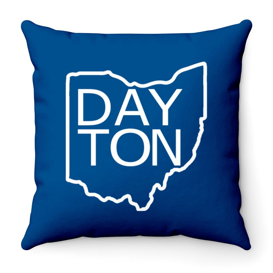 Dayton Ohio Outline Throw Pillows
