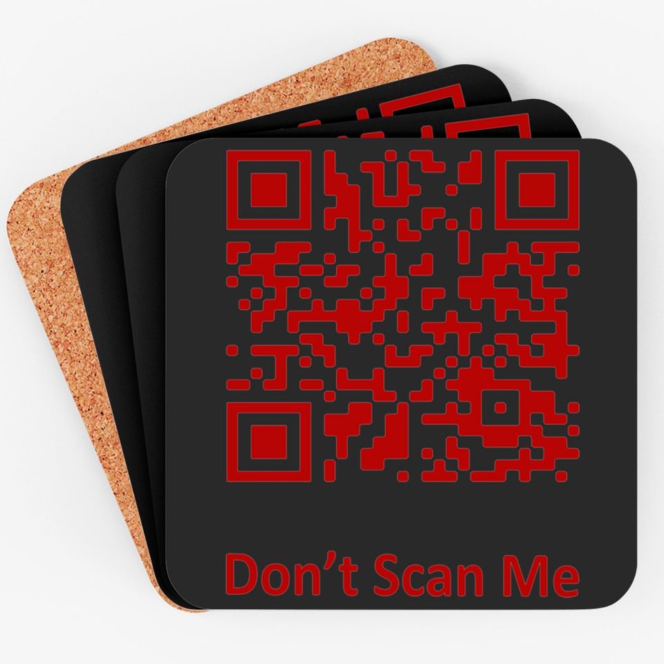 Funny Rick Roll Meme QR Code Scan Coaster for Laughs and Fun Coasters