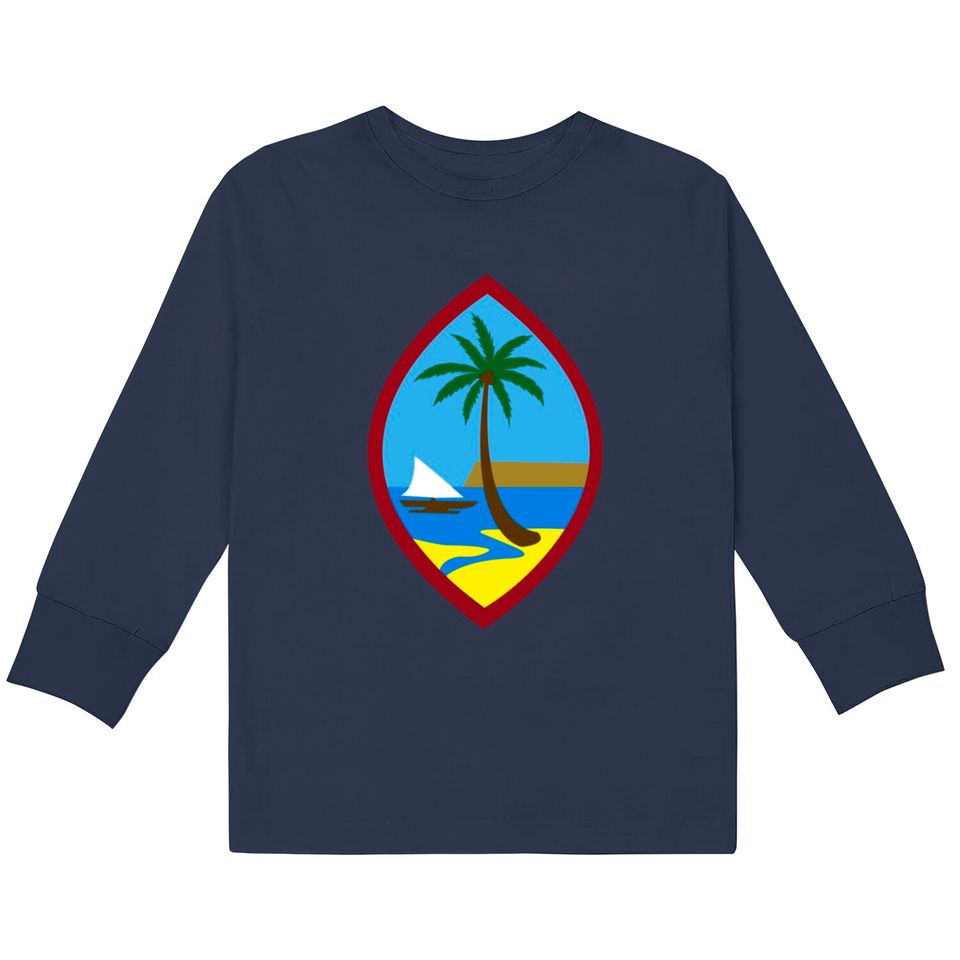 Guam Flag Seal  Kids Long Sleeve T-Shirts
