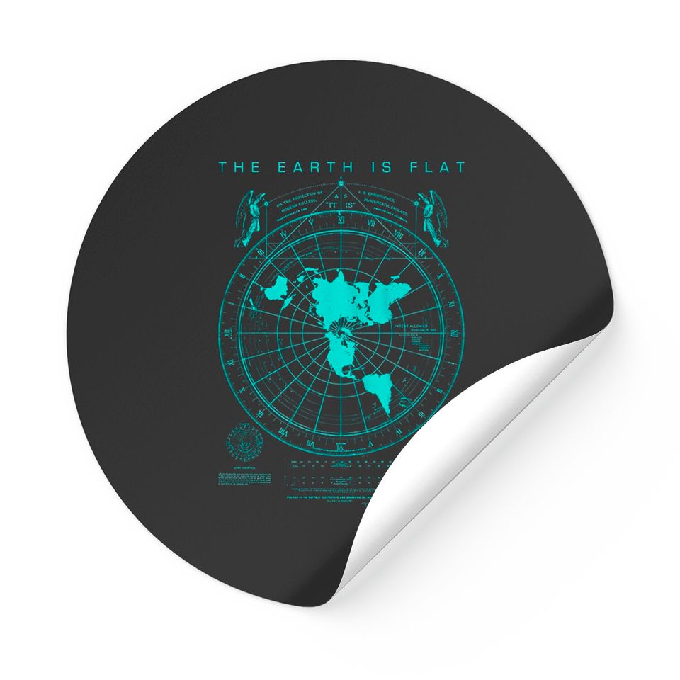 Flat Earth Map Zip Stickers, Earth is Flat, Firmament, NASA Lies