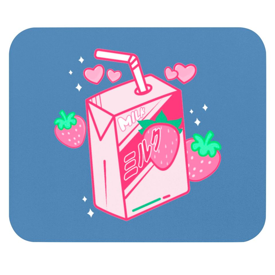 Japanese Kawaii Strawberry Milk Shake Carton Mouse Pads