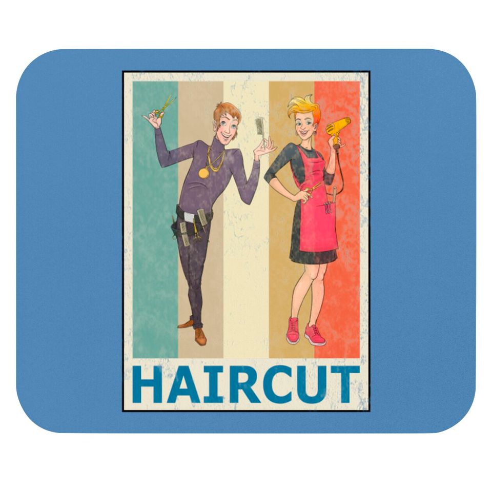 Hairdresser Hair Stylist Vintage Retro Style Mouse Pads