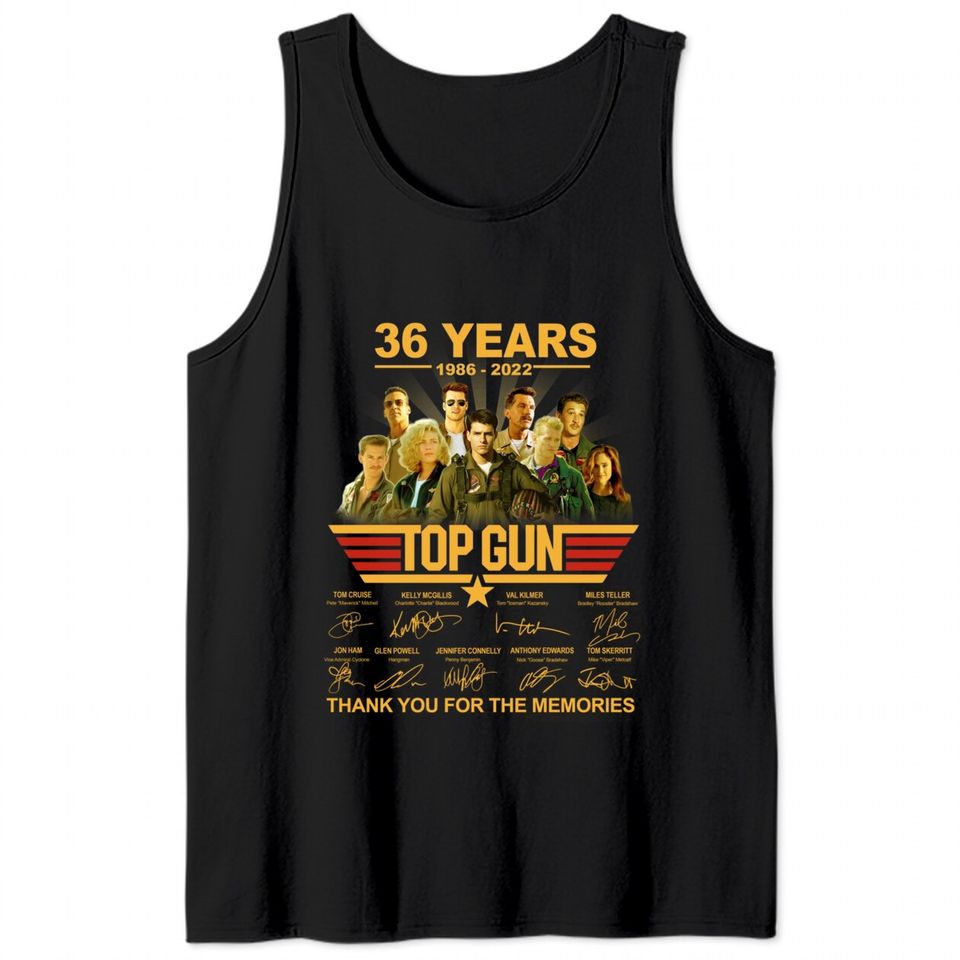 Top Gun Marverick Shirt, Top Gun 36 Years 1986 2022 Tank Tops