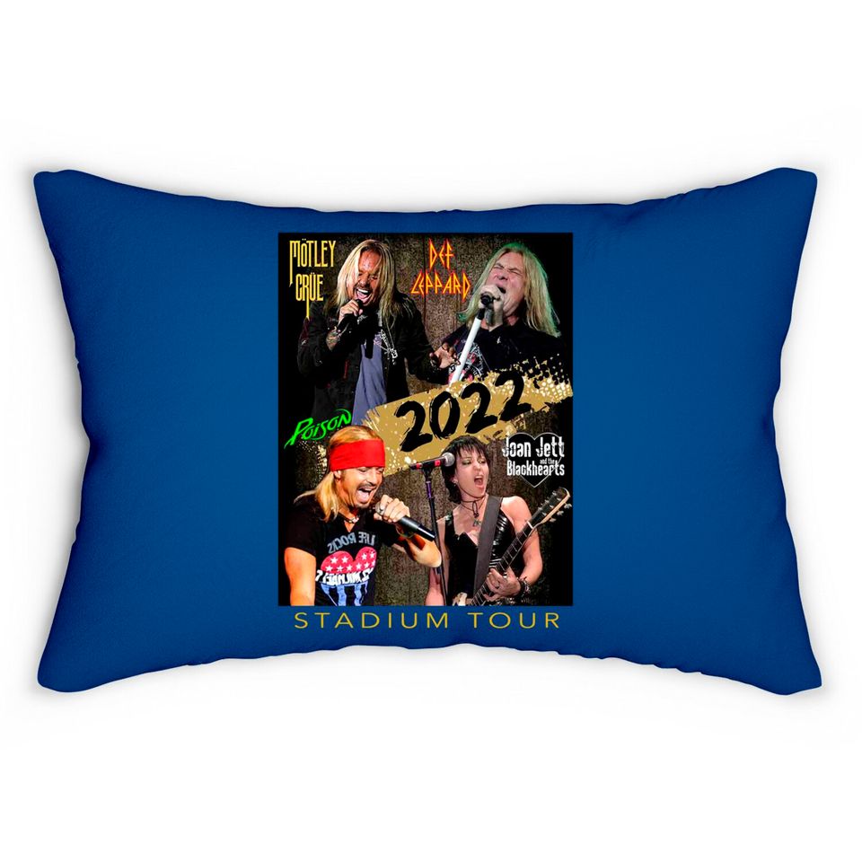 The Stadium Tour 2022 Lumbar Pillows Motley Crue Def Leppard Poison Joan Jett & The Blackhearts