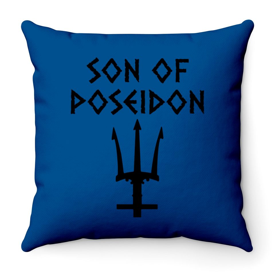 son of poseidon Throw Pillows