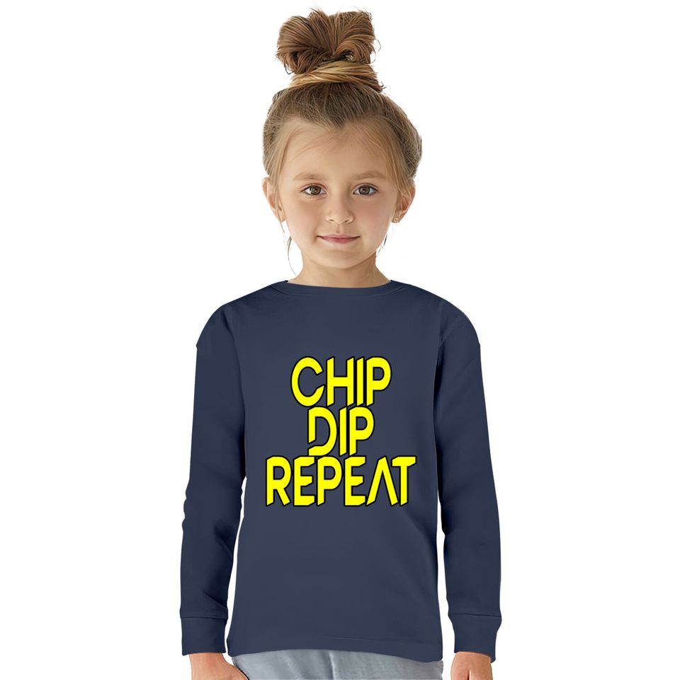 Chip Dip Repeat 5  Kids Long Sleeve T-Shirts
