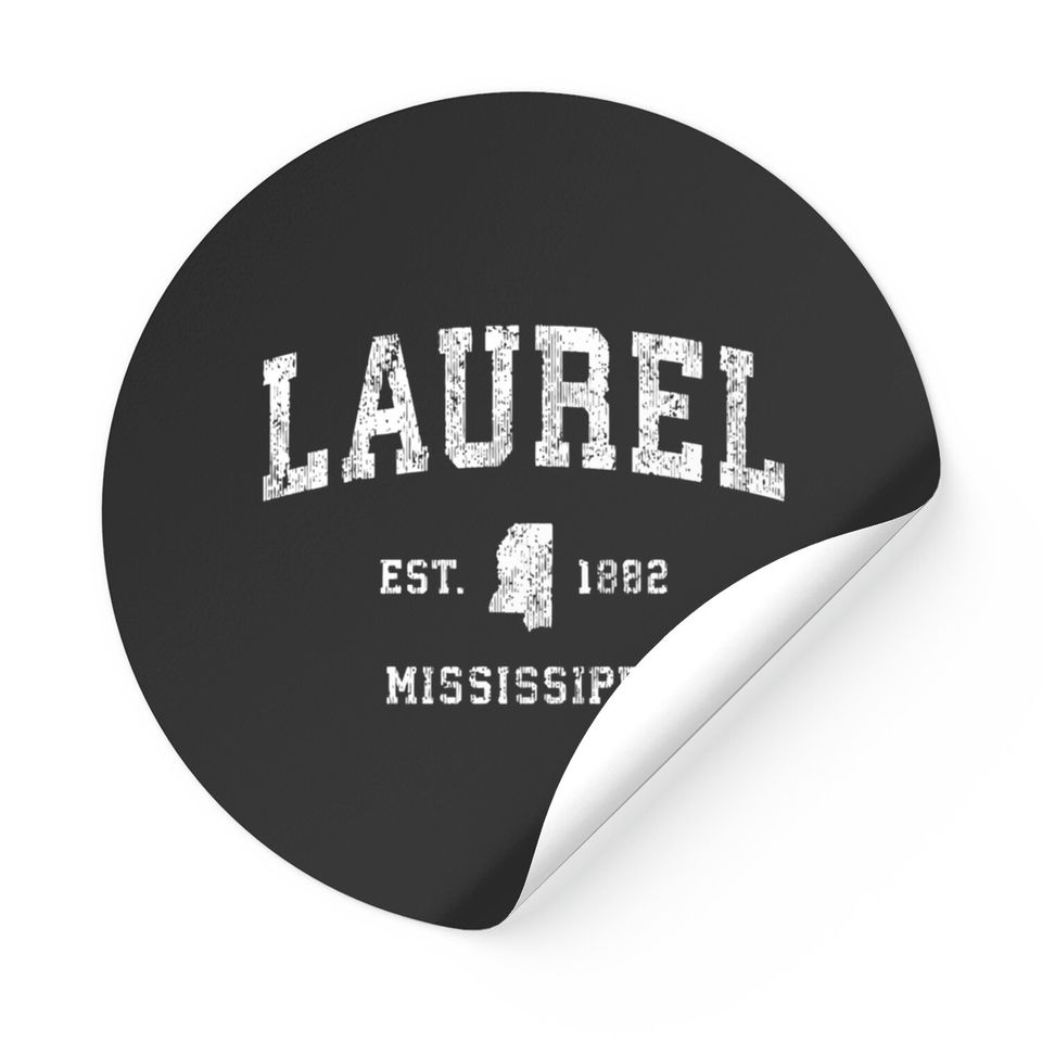 Laurel Mississippi Ms Vintage Athletic Sports Desi Stickers