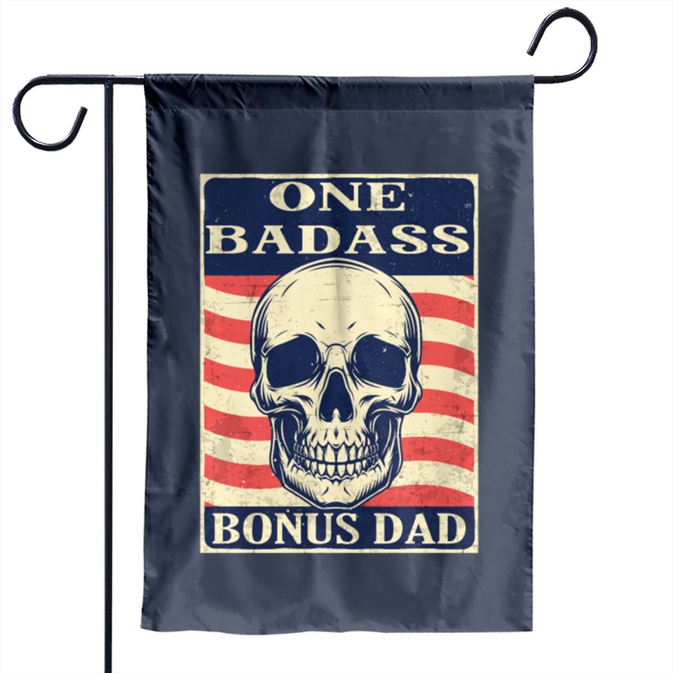 One-Badass-Bonus-Step-Dad-Birthday-Gift Garden Flags