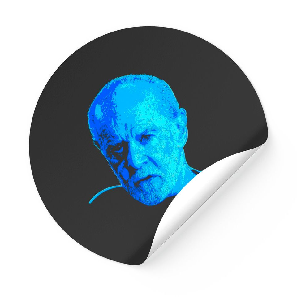 Black Sticker - George Carlin Portrait - Comedian - Stickers