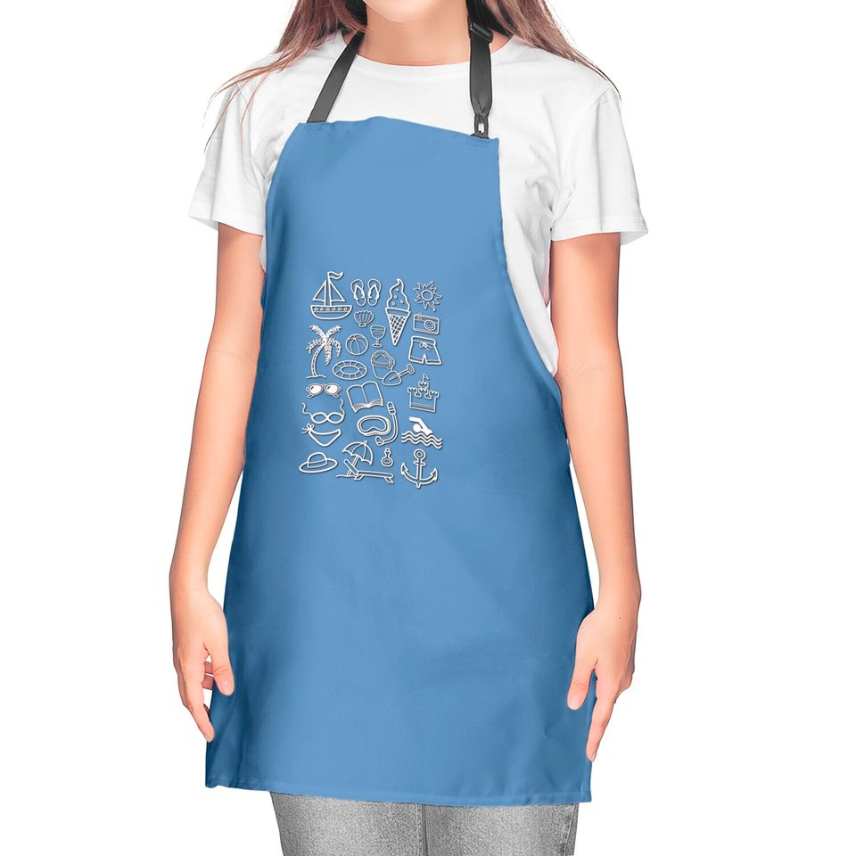 Beach Holiday Icons - Snorkeling - Kitchen Aprons