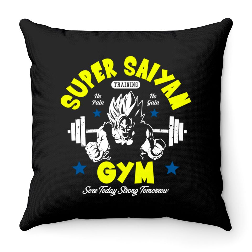 Super Saiyan Gym - Gym - Throw Pillows