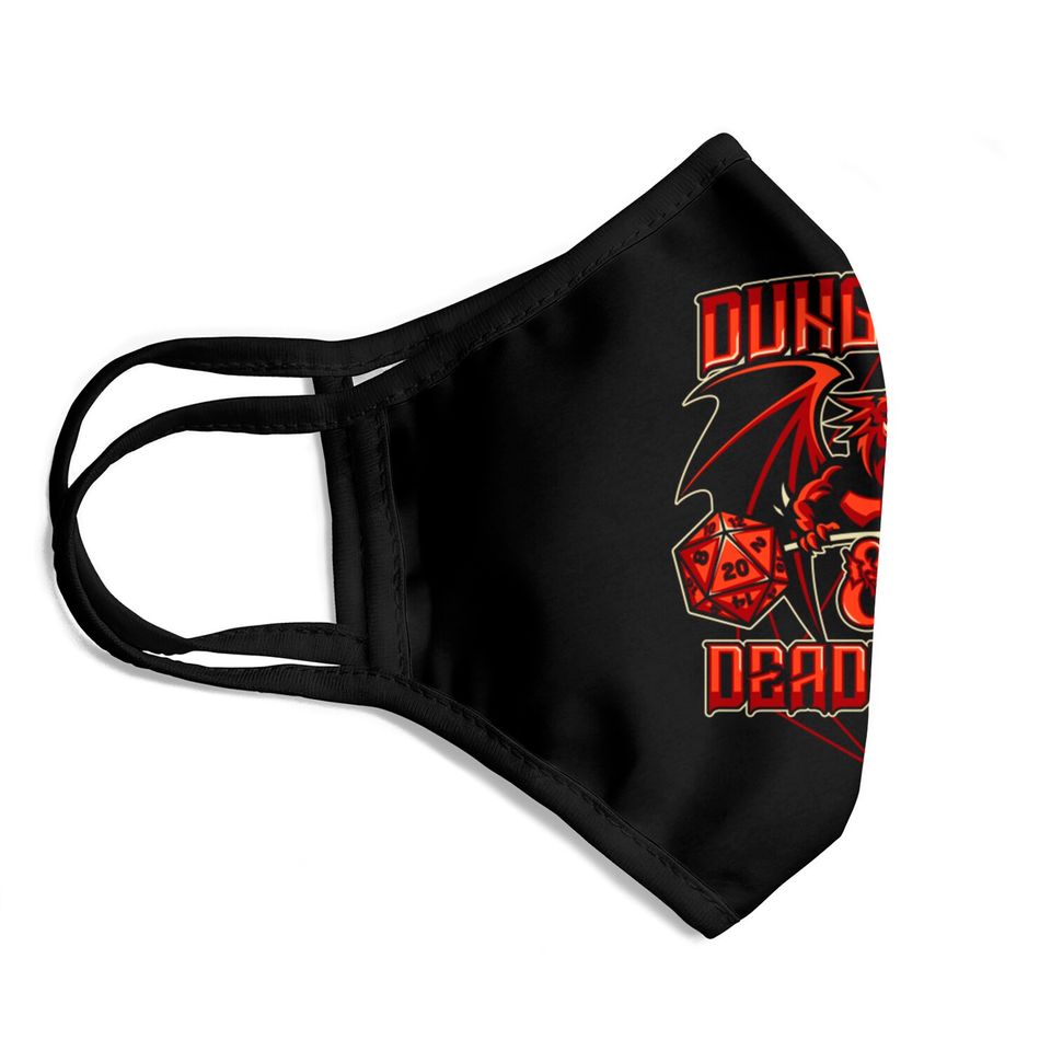 Dungeons and Deadlifts - Dungeons And Dragons - Face Masks