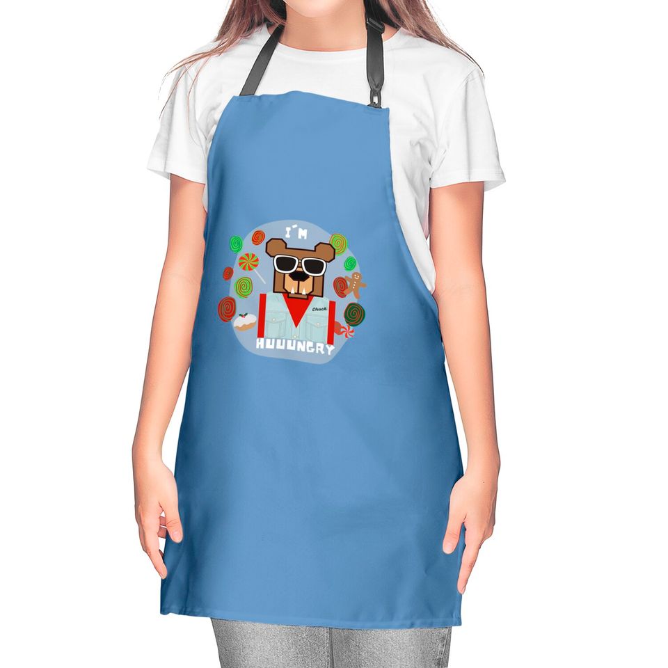 Chuck is Hungry - Emmett Otter - Kitchen Aprons