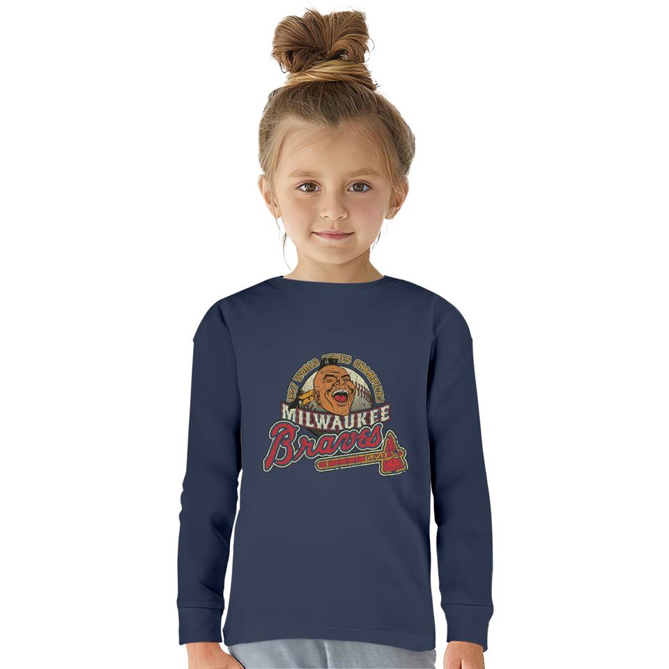 Milwaukee Braves World Champions 1957 - Baseball -  Kids Long Sleeve T-Shirts