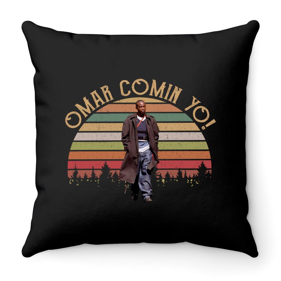 Retro Vintage Omar Coming Yo  Movie Throw Pillows