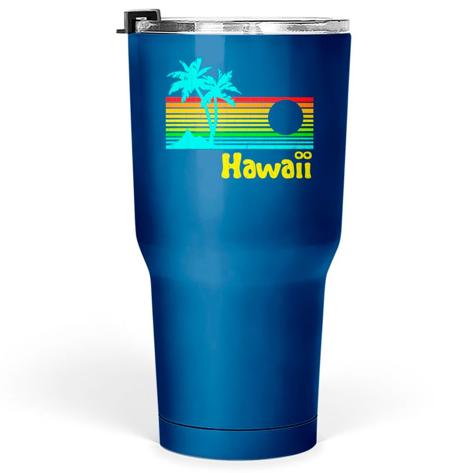 '80s Retro Vintage Hawaii (distressed look) - Hawaii - Tumblers 30 oz