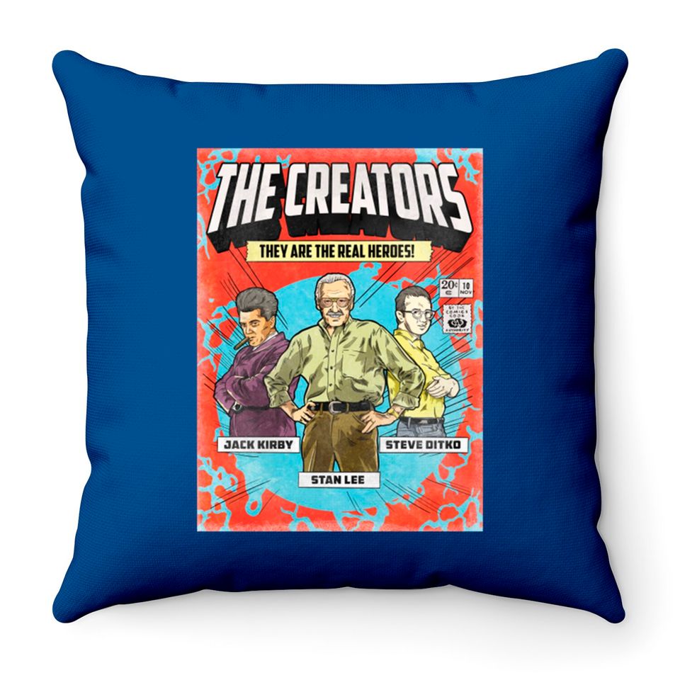 The Creators - Stan Lee - Throw Pillows