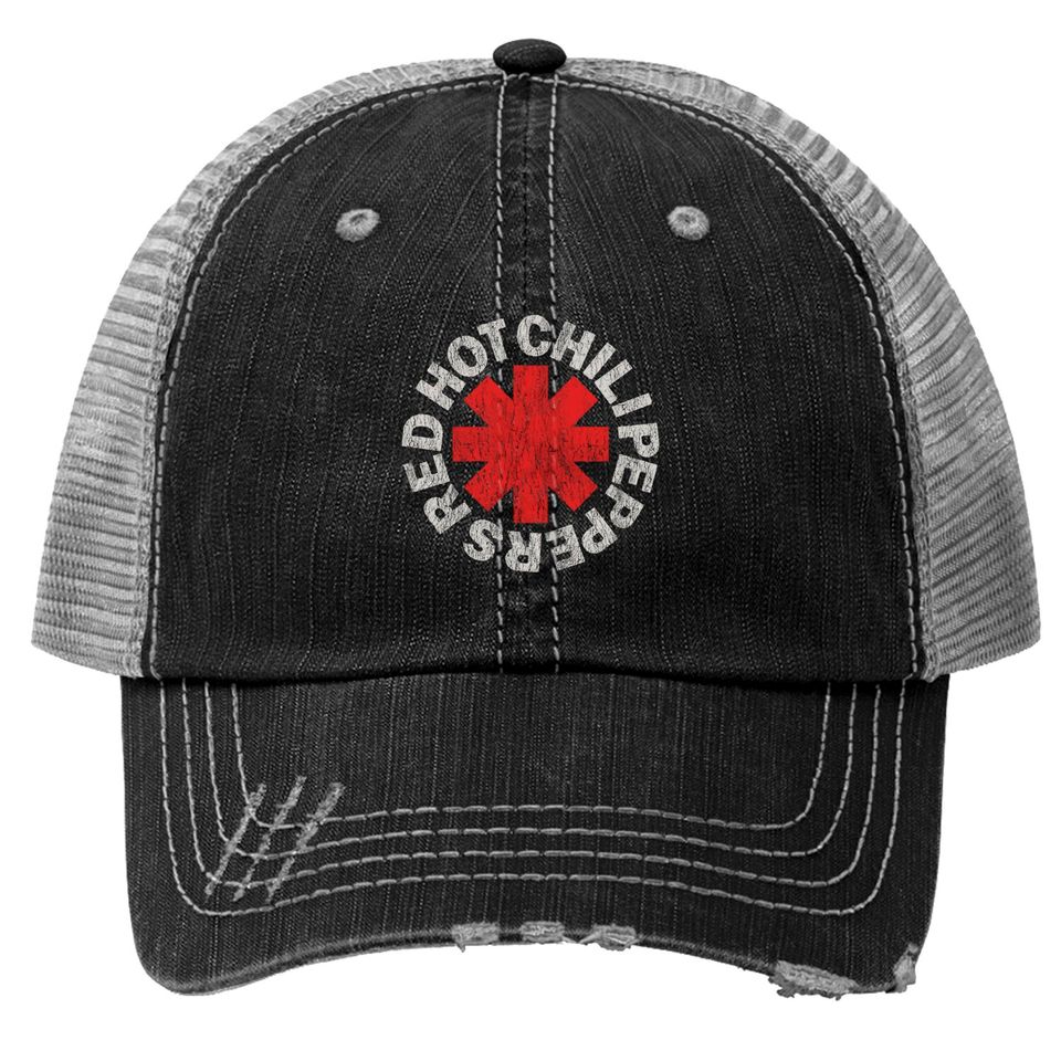 Red Hot Chili Peppers Distressed Logo Rock Trucker Hat Trucker Hats