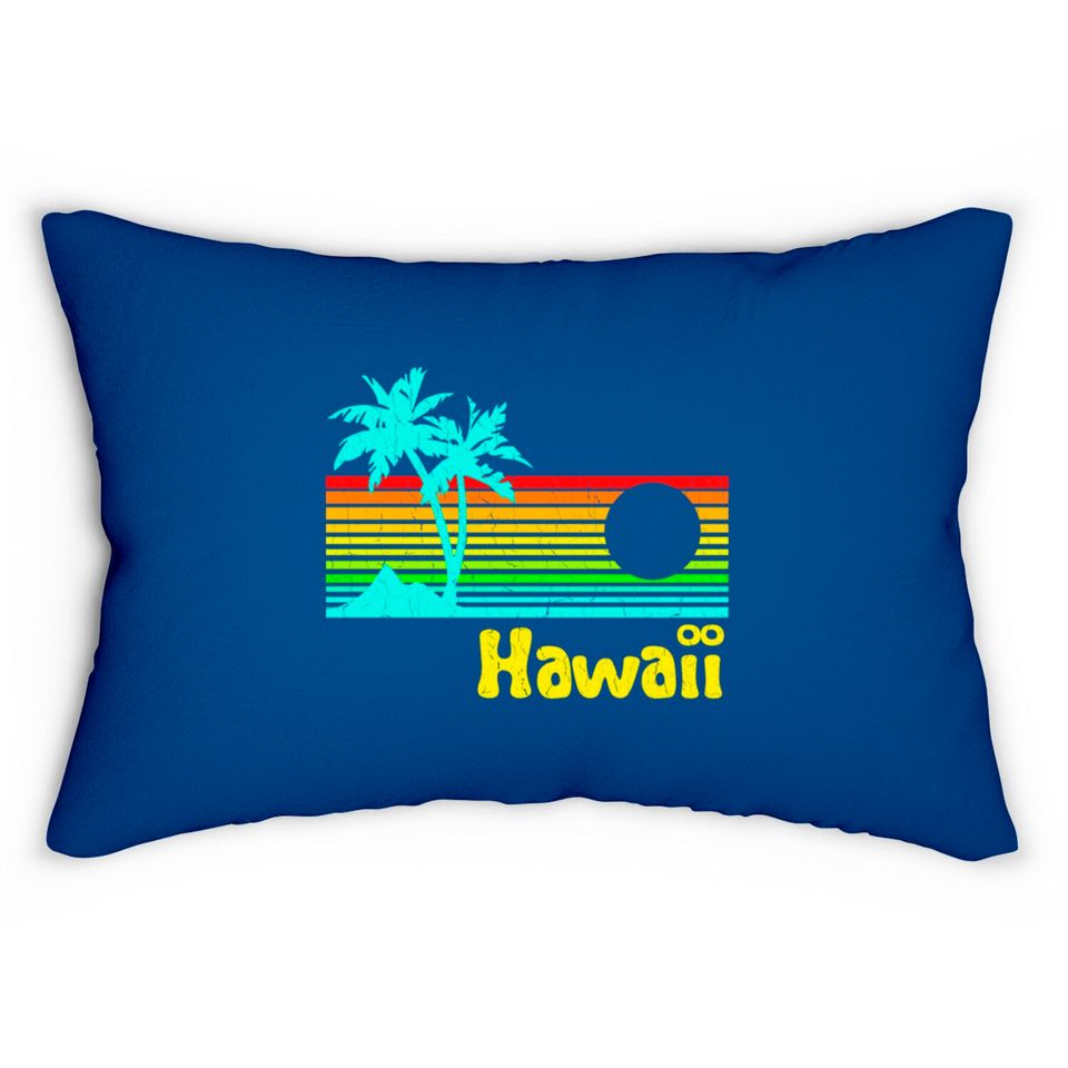 '80s Retro Vintage Hawaii (distressed look) - Hawaii - Lumbar Pillows