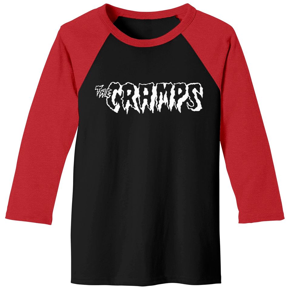 The Cramps Unisex Baseball Tees: Logo - White (Red)