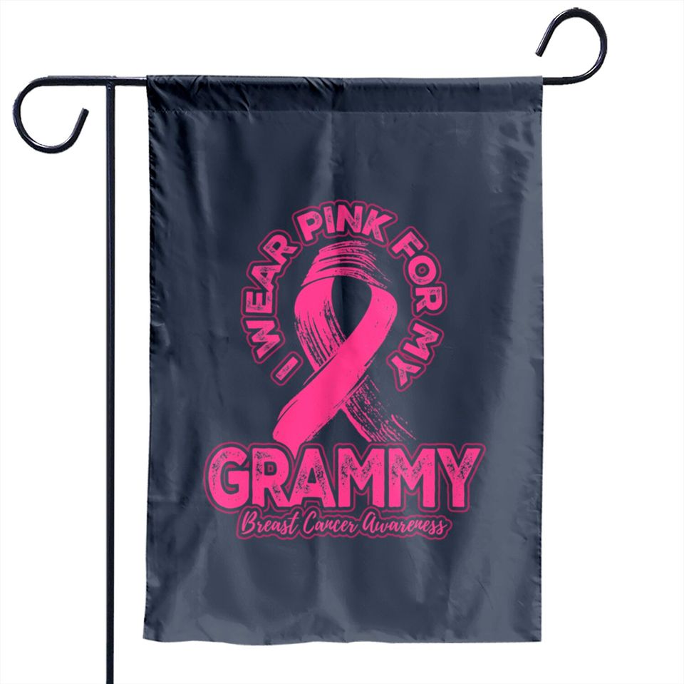 in this family no one fights breast cancer alone - Breast Cancer - Garden Flags
