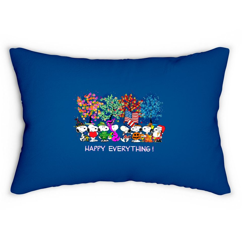 Happy Everything Snoopy Charlie Lumbar Pillows