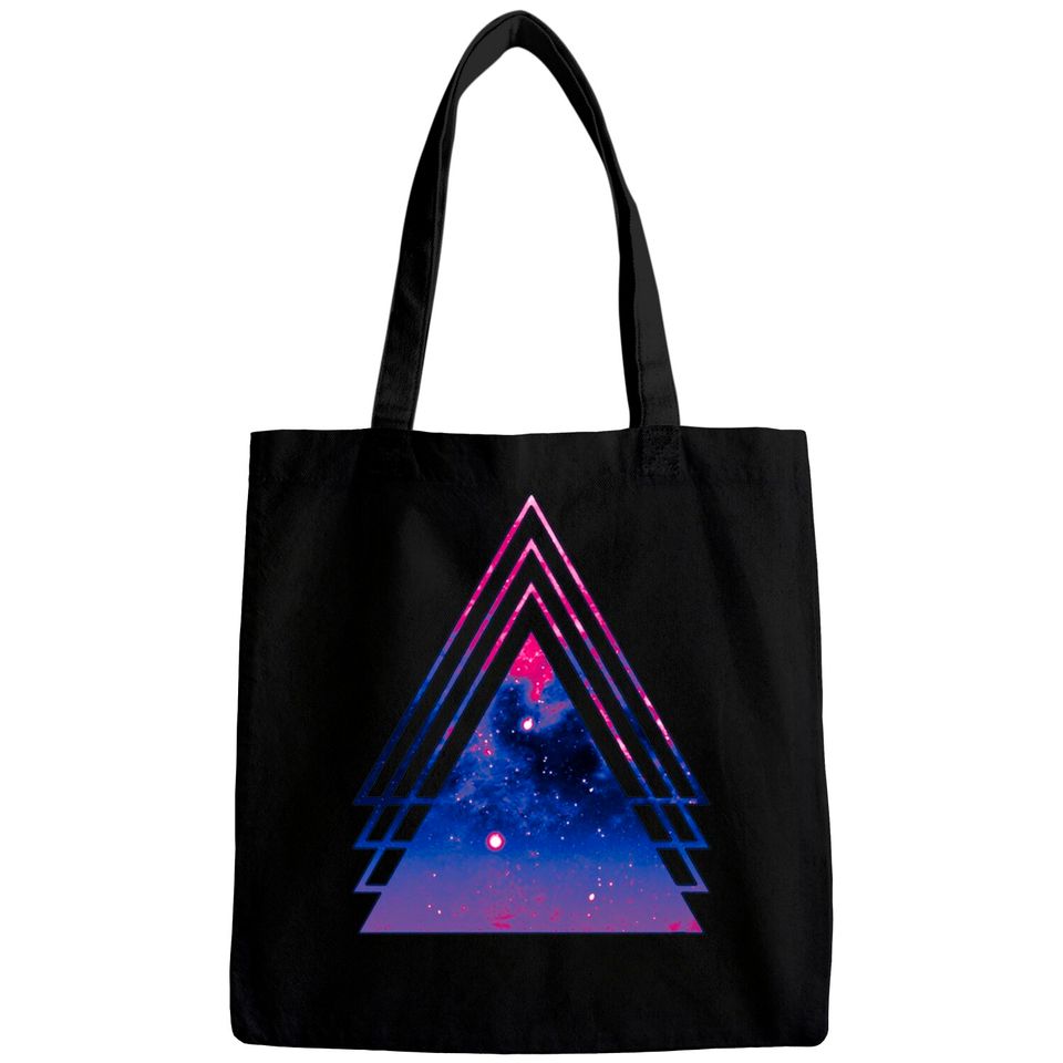 Bi Pride Layered Galaxy Triangles - Bisexual Pride - Bags