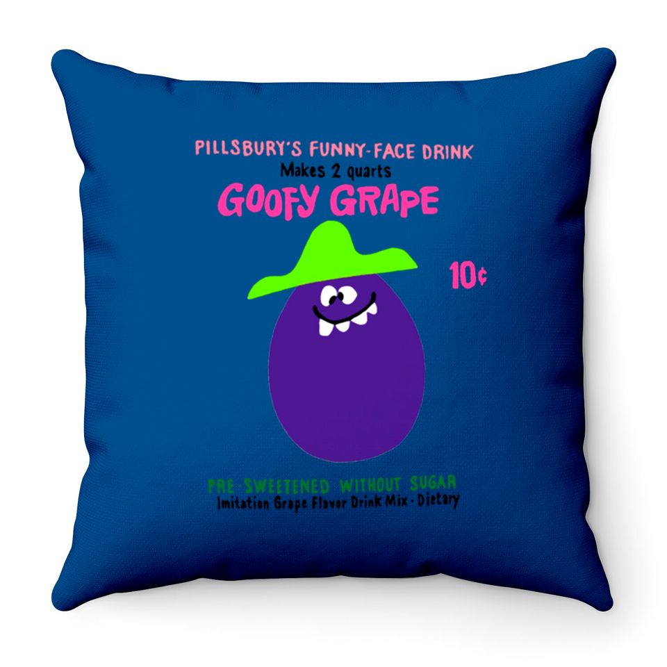 Funny Face Drink Mix "Goofy Grape" - Kool Aid - Throw Pillows