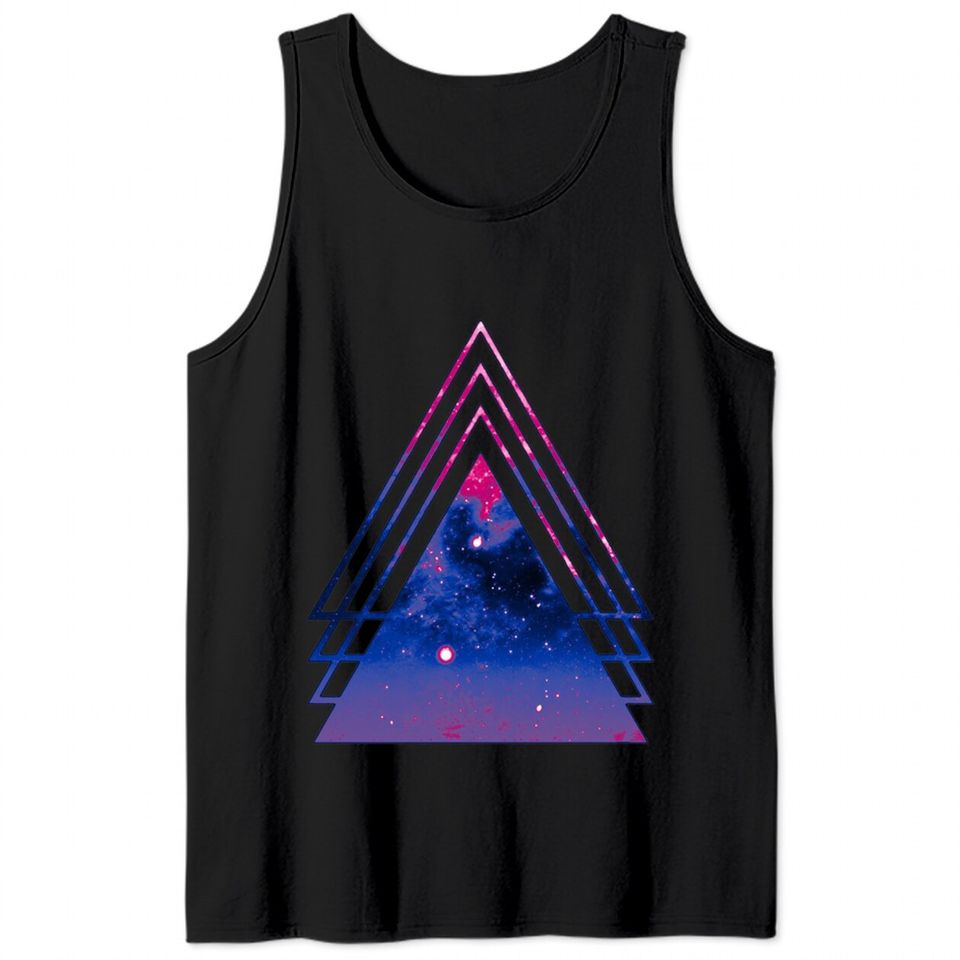Bi Pride Layered Galaxy Triangles - Bisexual Pride - Tank Tops